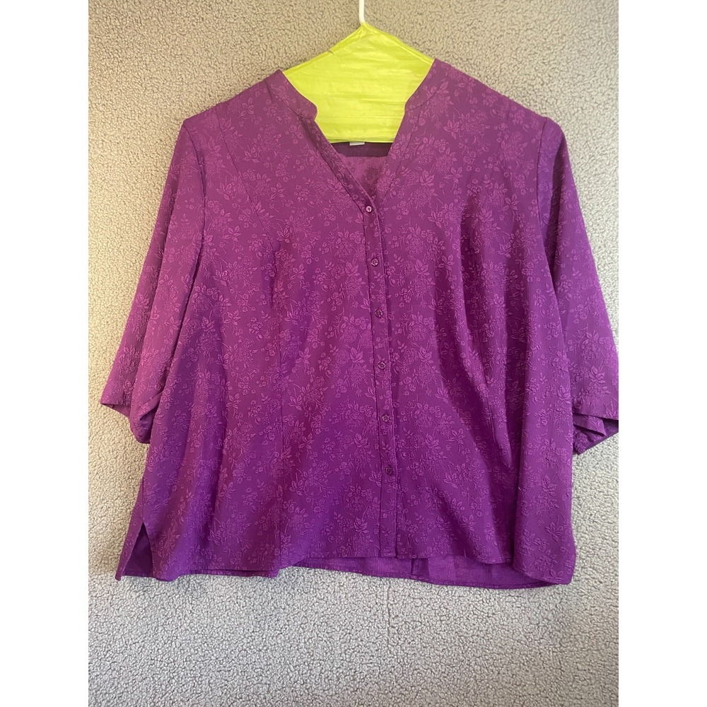 CATHERINES PLUS 4X ~COLORFUL  FLORALS  Womens  BLOUSE TOP 4x